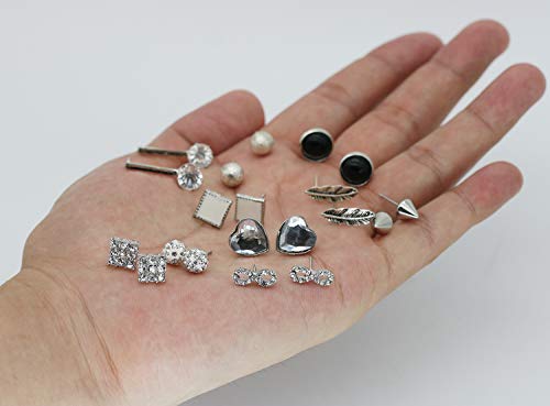 36 pares de aretes de joyería surtidos surtidos con tarjeta para mujeres niñas, juego de aretes de aro simple