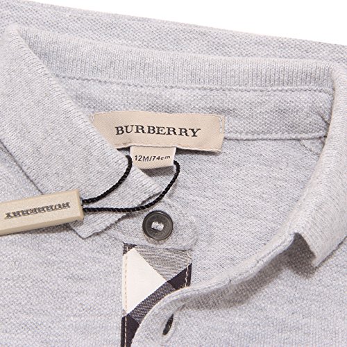 3607O polo bimbo grigia BURBERRY manica lunga maglia t-shirts kids [9 MONTHS]