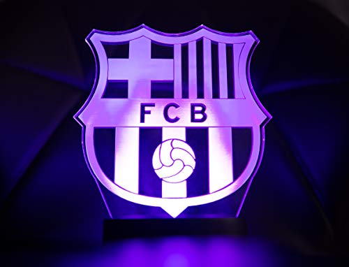 3D Lamparas Oficial Escudo del FC Barcelona Lámpara Original Accesorios de 2019-2020 y Mejor Regalo de Barça para Bebe Infantil niño Kids Hombre Mujer Adulto Mejor Decoracion para hogar