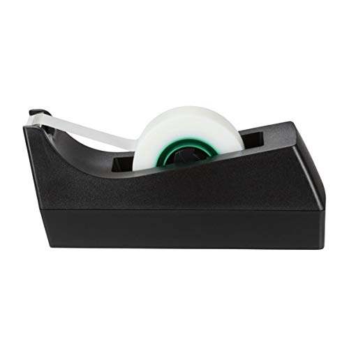 3M Scotch Magic - Dispensador de cinta adhesiva, portarrollos de sobremesa con 3 rollos de Scotch Magic cinta adhesiva transparente 19 mm x 33 m, base antideslizante, color negro