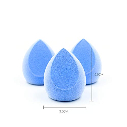 3pcs Del Maquillaje Esponja Conjunto De Microfibra De Terciopelo Esponja Blender Maquillaje Cosmético Herramienta Sin Látex Para Las Fundaciones, Polvos Y CreamsBlue