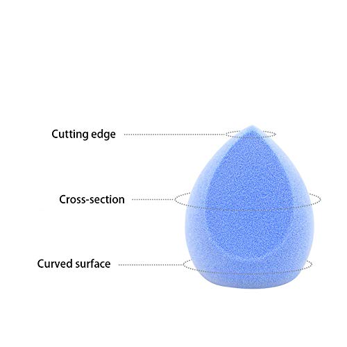 3pcs Del Maquillaje Esponja Conjunto De Microfibra De Terciopelo Esponja Blender Maquillaje Cosmético Herramienta Sin Látex Para Las Fundaciones, Polvos Y CreamsBlue
