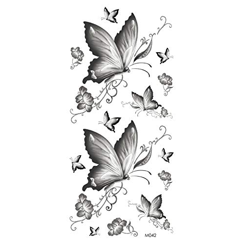 3pcs Tattoo Stickers Animal Flower Color Printing Black and White Waterproof Tattoo Stickers M-042 190 * 90mm