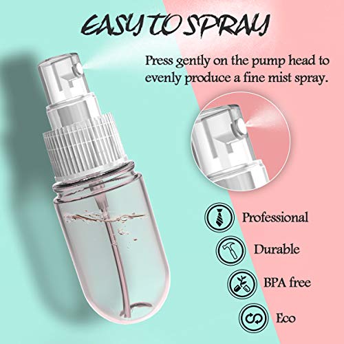 3pcs*40 ml Spray Botella, Atomizador Transparentes, recipientes de líquido Reciclable para limpieza, cosméticos y perfumes