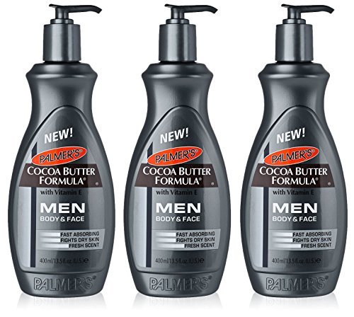 3x Palmers Cocoa Butter Formula Lotion Body & Face MEN Dry Skin 400ml *PUMP* by Palmers