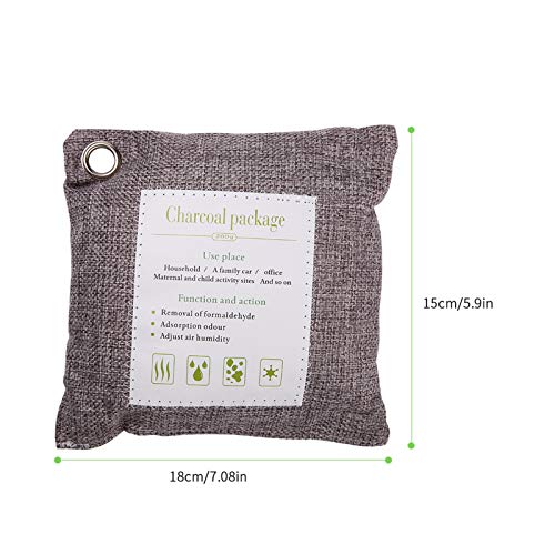 4 Bolsa de Carbón Activo De Bambú, Purificación de Aire, Bolsas de Carbón Activado, Bolsas de ambientador Natural, para Coche, Cocina, Refrigerador, Hogar, 4x200g