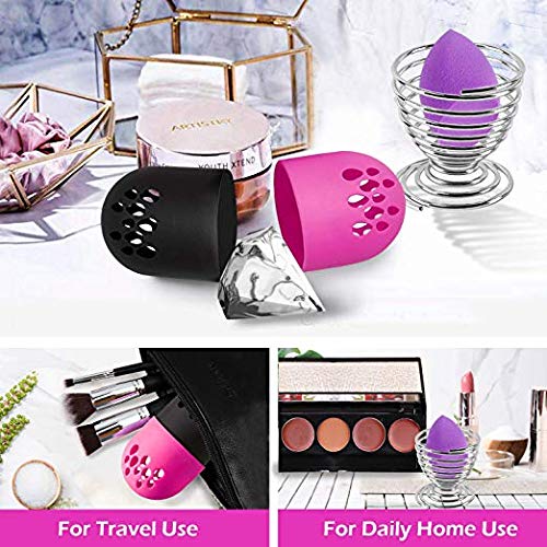 4-EN-1 Beauty Sponge Blender Sets Estuches de maquillaje Estuche de viaje Blender Defender Estuche protector con 2pcs Foundation Blending Sponge
