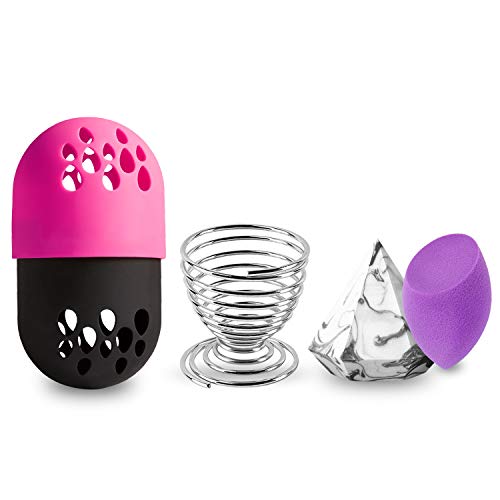 4-EN-1 Beauty Sponge Blender Sets Estuches de maquillaje Estuche de viaje Blender Defender Estuche protector con 2pcs Foundation Blending Sponge