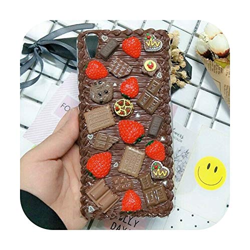 4 en 1 hecho a mano crema dibujos animados Navidad teléfono casos y 2 películas y 1 correa para HuaWei HONOR 30 PRO PLUS Y9S Y7P Y5P Y7 PRIME 2019-C3 dulces de chocolate-Para Y6 PRIME 2019