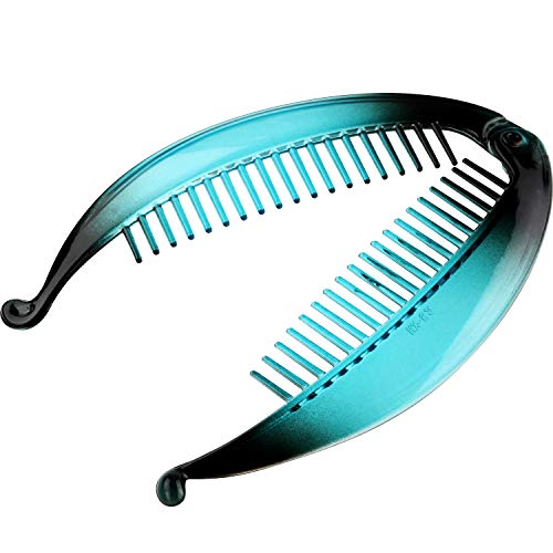 4 Pieces Banana Clips Fish Clips Banana Fish Combs Wide Tort Toned Comb Long Hair Clips Fish Grip Slide Size 14 cm for Ladies (Color Conjunto 3)