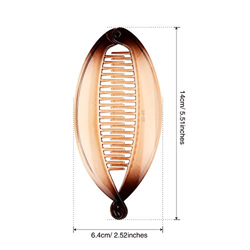 4 Pieces Banana Clips Fish Clips Banana Fish Combs Wide Tort Toned Comb Long Hair Clips Fish Grip Slide Size 14 cm for Ladies (Color Conjunto 3)