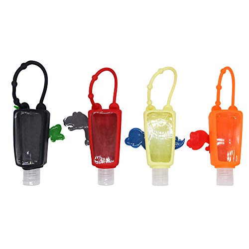 4 Piezas Botellas de Viaje Portátiles para Niños,Botellas Recargables de Silicona a Prueba de Fugas para la Escuela, Viajes, Juegos al Aire Libre, campamentos