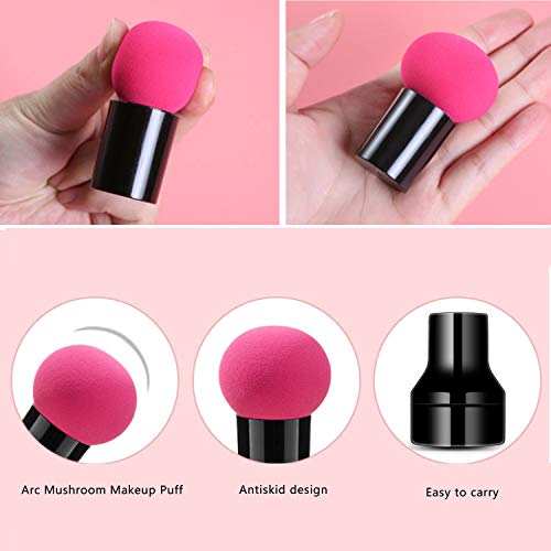 4 Piezas Esponjas CosméTicas con Estuche Set ChampióN Borla para Empolvarse Hongo Esponja de Belleza Licuadora Cara Esponjas de Maquillaje