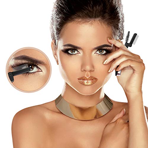 4 Piezas Peine Plegable de Pestañas y Duo Cepillo de Cejas Separador de Pestañas de Acero Cepillo de Cejas Peine Cepillo de Aseo para Suministros de Maquillar