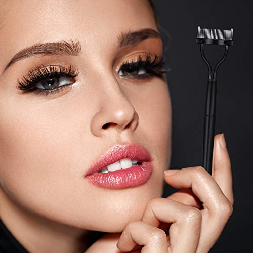 4 Piezas Peine Plegable de Pestañas y Duo Cepillo de Cejas Separador de Pestañas de Acero Cepillo de Cejas Peine Cepillo de Aseo para Suministros de Maquillar
