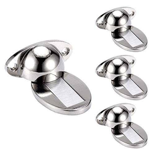 4 x Tope Puerta Magnetico para Suelo Acero Inoxidable Perfil Bajo
