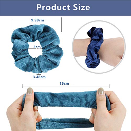 40 Piezas Velvet Elástico Hair Banda, Multicolor Scrunchies Terciopelo, Bandas de Pelo Bobble Elásticas Fuertes Accesorios Para el Cabello Ponytail Titular Para las Mujeres Niñas