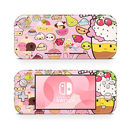 46 North Design Switch Lite Skin Vinyl Stickers, Dulce Rosa Linda Taza Kawaii Pastel Cereza Pastel Sandía Anime Crema Donuts, Alta calidad, Durable, Sin burbujas, Made in Canada