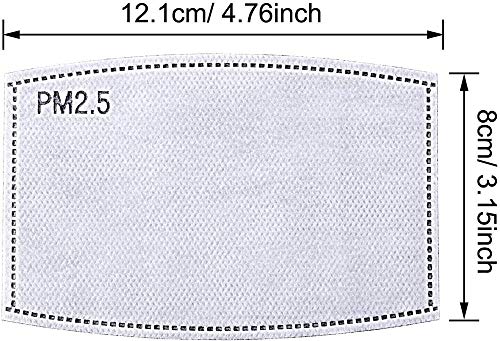 48 unidades filtros de carbón activado PM2.5 de 5 capas reemplazables de papel antivaho para adultos, hombres y mujeres
