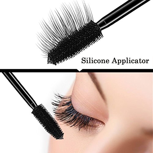 4D Silk Fiber Lash Mascara - USHION Impermeable Larga Duración Extensión Larga Pestañas Mascara con peine de Pestañas Libre Negro