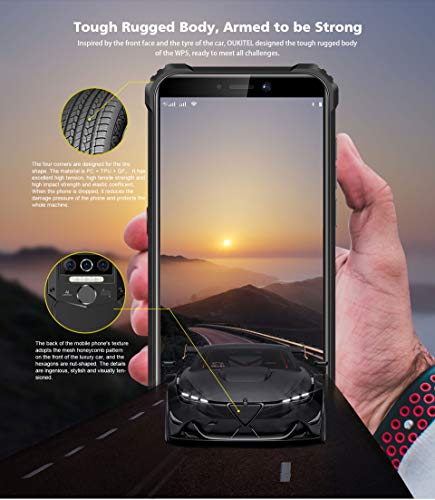 4G Teléfono Móvil Resistente 2020 OUKITEL WP5, Batería de 8000 mAh, Smartphone Impermeable IP6, 4 Luces de Flash LED, MTK6761 4GB + 32GB, 13MP + 2MP + 2MP, Android 9.0, Reconocimiento Facial Naranja