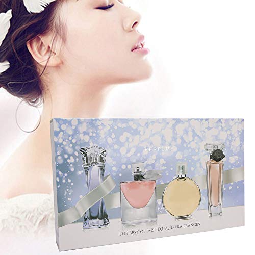 4pcs Lady Perfume Set Atomizador de Larga Duración Perfume Femenino Fragancia de Flores Set de Viaje Fragancia Floral Y Afrutada Caja de Regalo Perfecta Para Mujeres