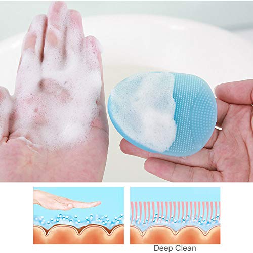4PCS / SET Cepillo de limpieza facial de silicona Limpiador de piel manual Masajeador facial suave Cepillo de mano Mat Scrubber Para piel sensible, delicada y seca