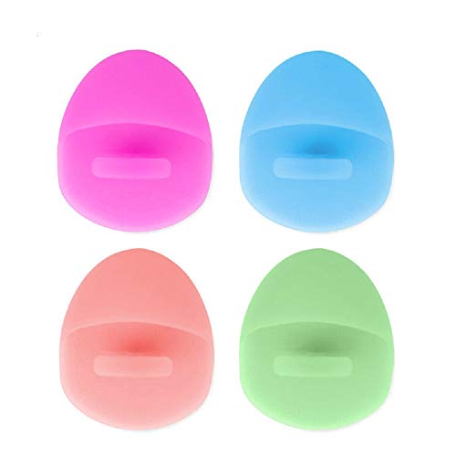 4PCS / SET Cepillo de limpieza facial de silicona Limpiador de piel manual Masajeador facial suave Cepillo de mano Mat Scrubber Para piel sensible, delicada y seca