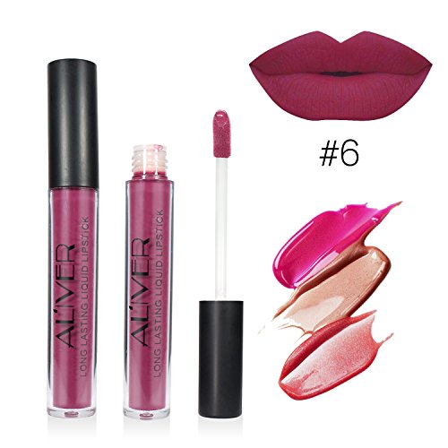 5 Colors Matte Lipstick Set, Super Stay Pintalabios Mate Larga Duracion Labial Permanente Maquillaje de Profesional para Niñas, 5pcs