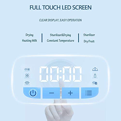 5 en 1Esterilizador de Biberones Eccomum 360 ° Inteligente Esterilizador y Secadora de Biberones, Filtro HEPA, Gran Capacidad, Apagado Automático, Esterilizar, Secar, Calentar, frutos secos, BPA-Free