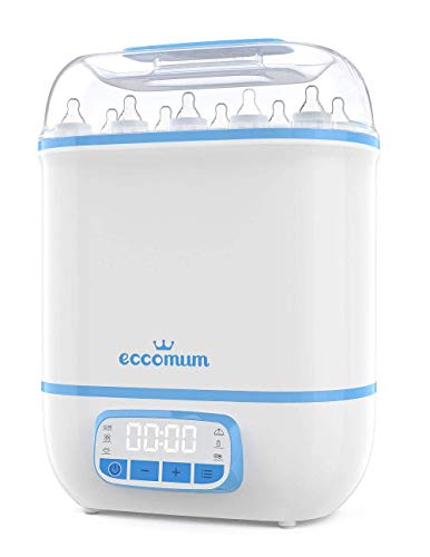 5 en 1Esterilizador de Biberones Eccomum 360 ° Inteligente Esterilizador y Secadora de Biberones, Filtro HEPA, Gran Capacidad, Apagado Automático, Esterilizar, Secar, Calentar, frutos secos, BPA-Free