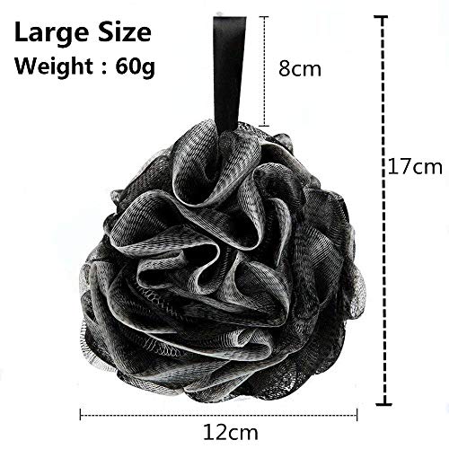 5 Pack Esponja de ducha de baño JollyJelly Malla de baño Loofahs Doble malla de cepillo de depurador corporal para mujeres Los hombres exfolian la piel limpia calmar la piel (60g/PCS)