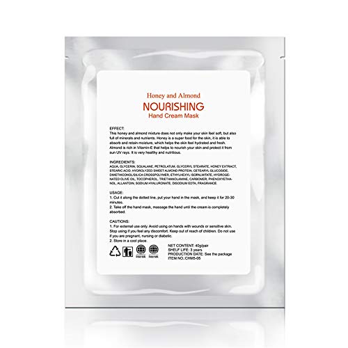 5 pares de Mascarilla Anti-Envejecimiento - Mano Nuritious Miel y Almendra mejor mano hidratante y máscara de uñas - Guantes mejor hidratante para las manos secas para Nutritiva hidratante