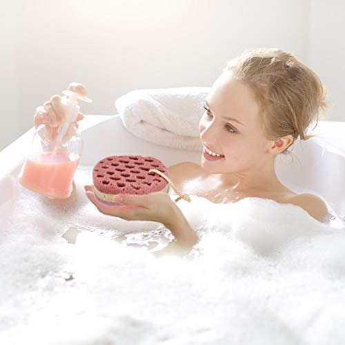 5 Piezas Esponja Suave de Baño Esponja Corporal Suave y Calmante Esponja de Ducha Exfoliante de Fibra Natural para Mujer Hombre Niños, Color Aleatorio