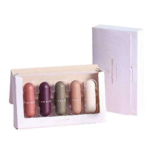 5 X Mini Cápsula Del Lápiz Labial Del Lápiz Labial Mate Kit De Larga Duración Terciopelo Mate Barra De Labios Hidratante Suave Y El Labio Del Palillo Labios Cosméticos a Prueba De