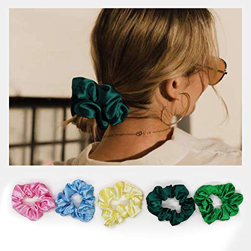 50 Colores Scrunchies Terciopelo, Fansteck Velvet Coleteros de Tela Gomas de Pelo Vsco Girl Hair Scrunchies, Lazos Multicolor Bandas Elásticos para Cabello, Accesorio de Peinado para niñas, mujer