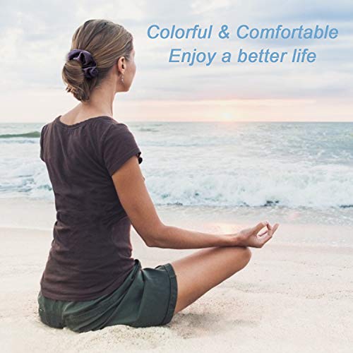 50 Colores Scrunchies Terciopelo, Fansteck Velvet Coleteros de Tela Gomas de Pelo Vsco Girl Hair Scrunchies, Lazos Multicolor Bandas Elásticos para Cabello, Accesorio de Peinado para niñas, mujer