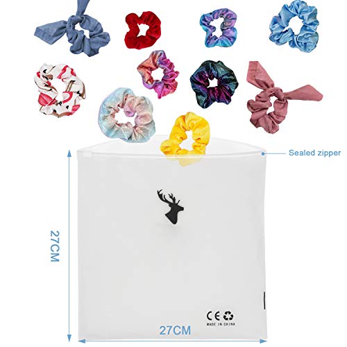 50 Colores Scrunchies Terciopelo, Fansteck Velvet Coleteros de Tela Gomas de Pelo Vsco Girl Hair Scrunchies, Lazos Multicolor Bandas Elásticos para Cabello, Accesorio de Peinado para niñas, mujer