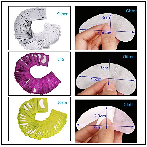 50 pares Parches de pestañas bajo los cojines del ojo de extensión de pestañas maquillaje herramientas