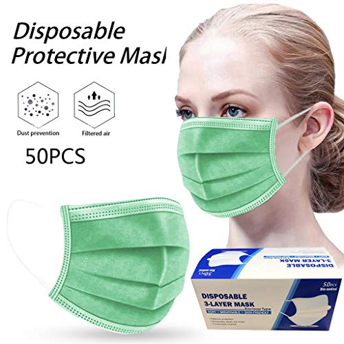 50 Piezas 3-PLY Disposable Face Maks, Perfect Fit For Small Face, Soft Skin Layer Nose & Mouth Coverings