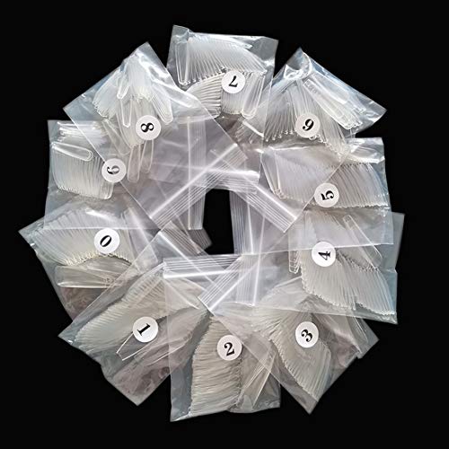 500 piezas Bailarina Uñas Falsas  Uñas Artificiales de Ataúd Largo Uñas acrílicas para calcomanía de uñas  Puntas de uñas de cubierta completa 10 tamaño Uñas postizas transparentes