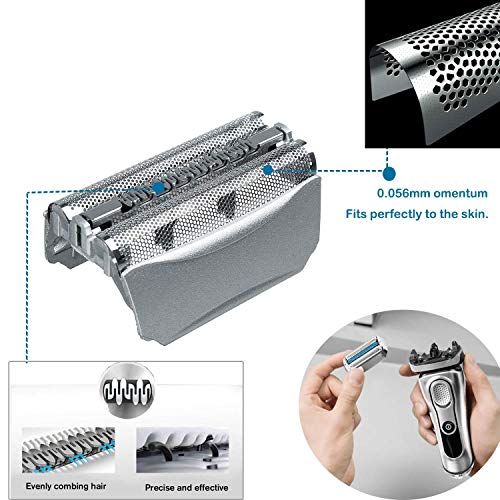 51S Cabezales de Afeitado para Braun Afeitadora Eléctrica Hombre, Poweka Series 5 Recambio de Lámina y Cuchillas Compatible con Braun 8000 Series 360 Complete Activator ContourPro