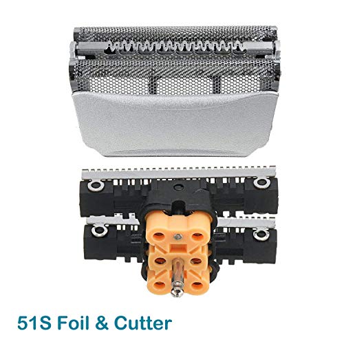 51S Cabezales de Afeitado para Braun Afeitadora Eléctrica Hombre, Poweka Series 5 Recambio de Lámina y Cuchillas Compatible con Braun 8000 Series 360 Complete Activator ContourPro