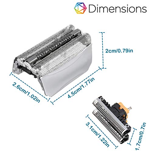 51S Cabezales de Afeitado para Braun Afeitadora Eléctrica Hombre, Poweka Series 5 Recambio de Lámina y Cuchillas Compatible con Braun 8000 Series 360 Complete Activator ContourPro