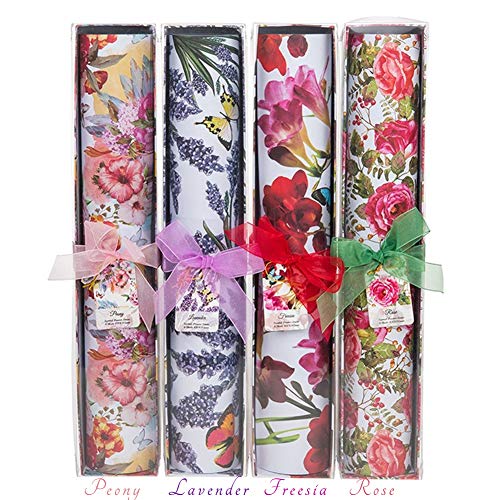6 cajones grandes con revestimientos de flores con leve aroma en caja de regalo (420 x 585 mm).
