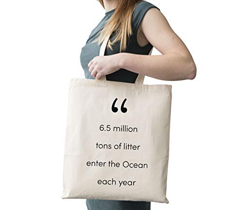 6 Million Tons Of Litter Enter The Ocean Each Year Cotton Canvas Tote Carry All Day Bag