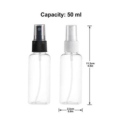 6 PCS *50ml Botella de Viaje Transparente, Vockvic Juego de Botellas de Spray de Atomizador de Viaje Fine Mist para Artículos de Aseo Líquidos, Maquillaje Cosmético