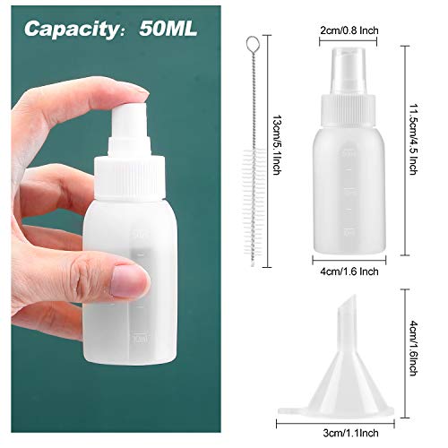 6 PCS 50ml Botella de Viaje Transparente,TSA aprobó la Juego de Botellas de Spray de Atomizador de Viaje Fine Mist para Spray para el Cuerpo, Perfumes, Maquillaje Cosmético, FDA Certified