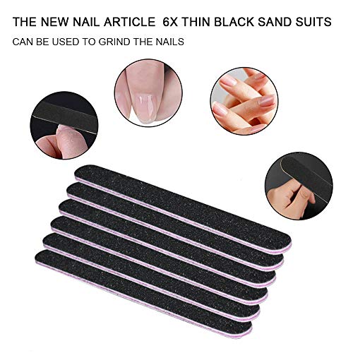 6 Pcs Reutilizable y Lavable Lima de Uñas Profesional para Uñas de Arte Uña Manicura Partíucla Gruesa Fina, Herramientas de Cuidado de Mascotas Para Uso Doméstico y Salón (Grano 100/180)