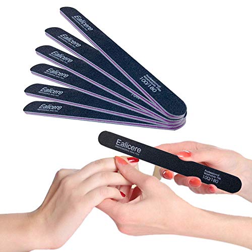 6 Pcs Reutilizable y Lavable Lima de Uñas Profesional para Uñas de Arte Uña Manicura Partíucla Gruesa Fina, Herramientas de Cuidado de Mascotas Para Uso Doméstico y Salón (Grano 100/180)